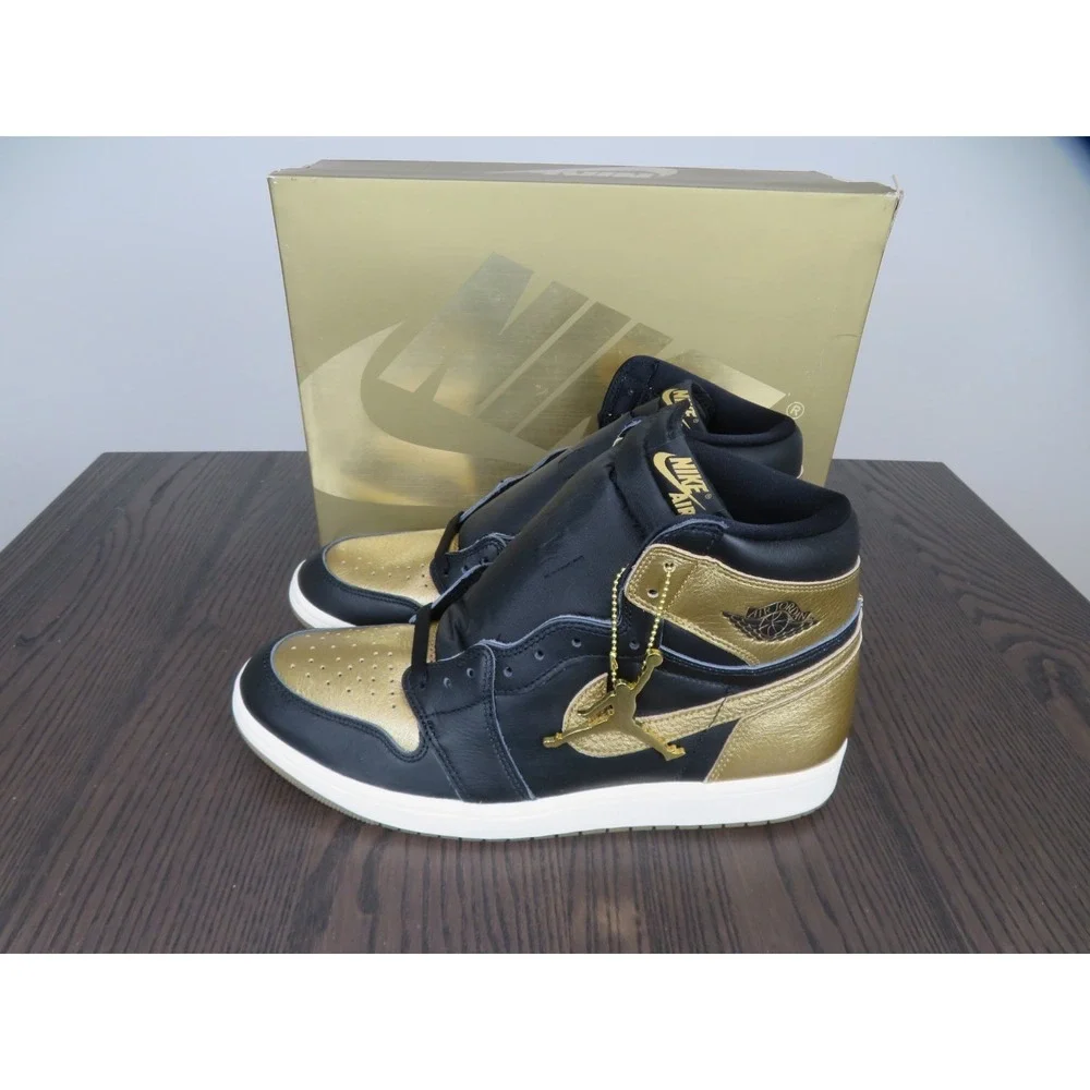 Nike Air Jordan 1 High OG Black Metallic Gold Mens 12.5 DZ5485-071 Basketball